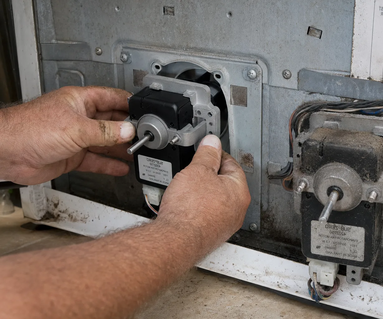 Close-up of an OEM appliance part replacement up close